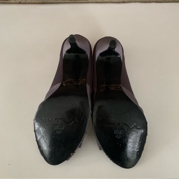 Nina Womens Dark Grey Satin Bow Peep Toe Slip On High Heel Pump Size US 7.5 M - Picture 9 of 9